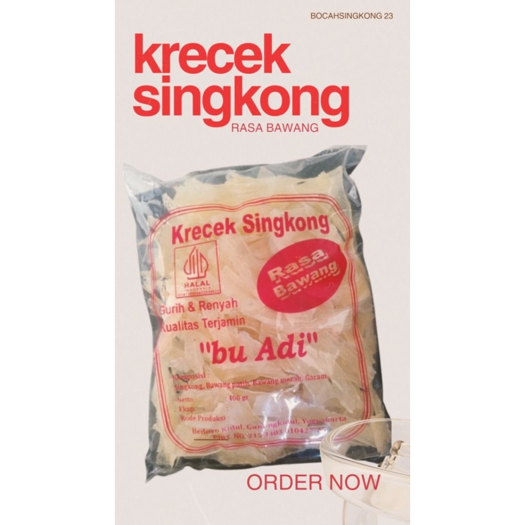 

Krecek Singkong Rasa Bawang Gurih dan Renyah (belum digoreng)