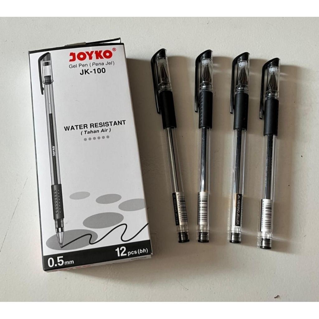 

pena jel JOYCO JK - 100 WATER RESISTANT ( tahan air ) isi 12pcs 0,5mm