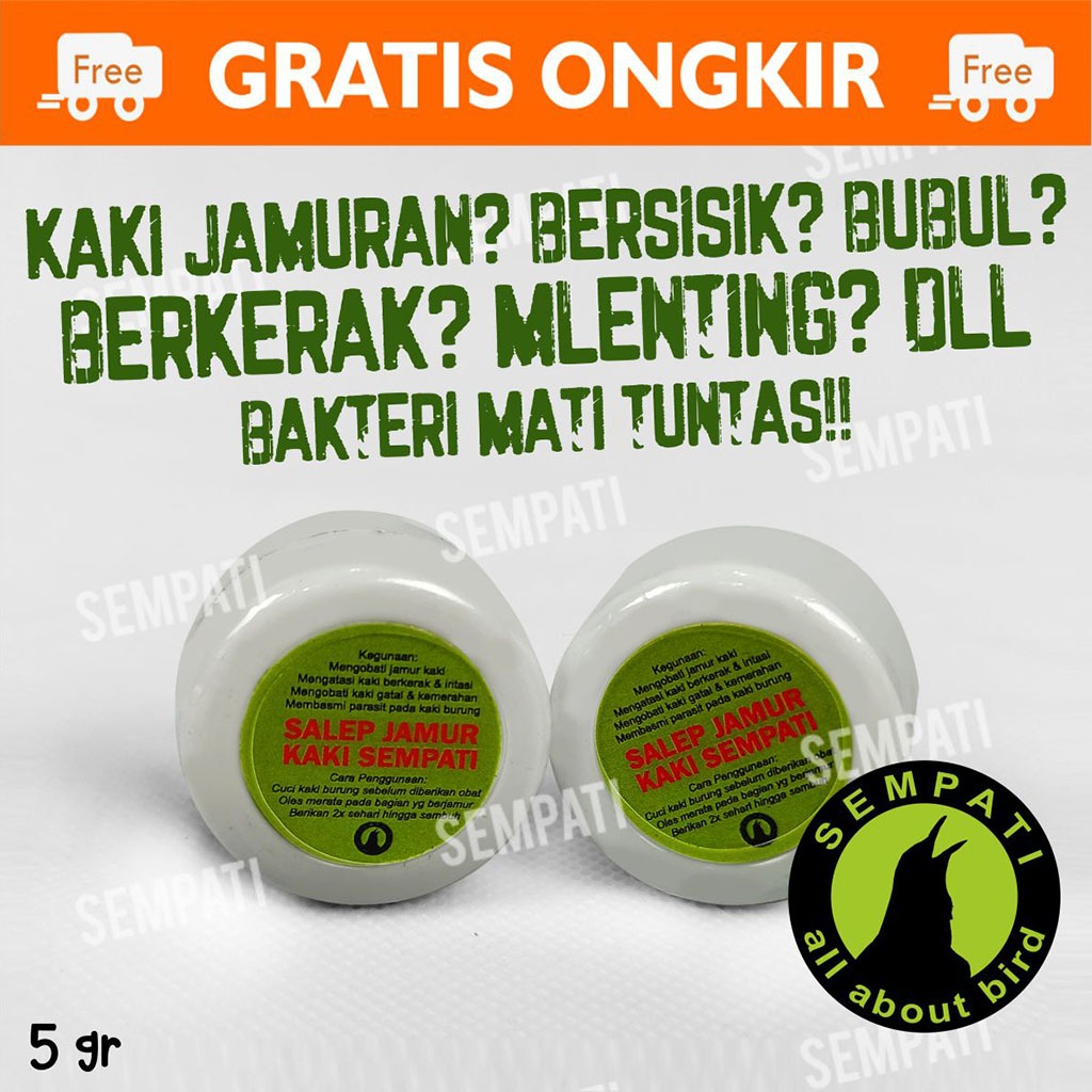 SEMPATI SALEP ANTI JAMUR KAKI SEMPATI OBAT BURUNG SAKIT KAKI JAMURAN IRITASI BENGKAK UNTUK MURAI KAC