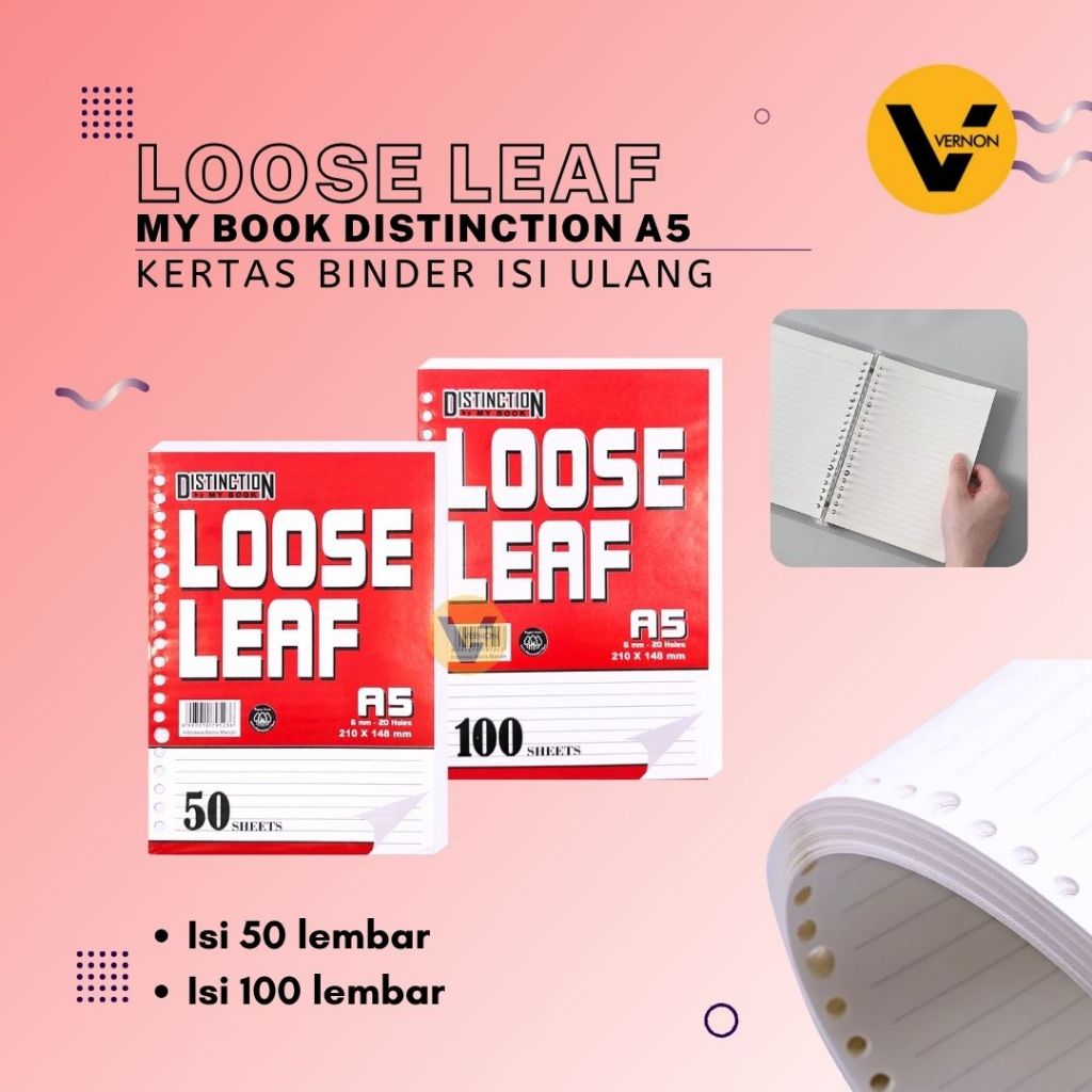 

Kertas Binder Loose Leaf Kertas Isi Ulang Binder A5 Bergaris My Book Isi Kertas File Binder