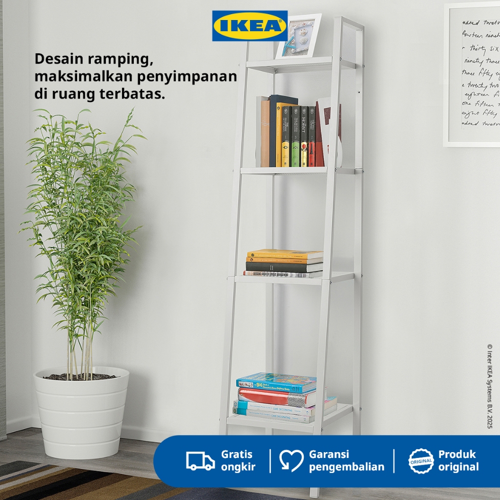IKEA LERBERG Rak Serbaguna Minimalis Bahan Baja 35x148 cm - Putih, Tidak Dirakit