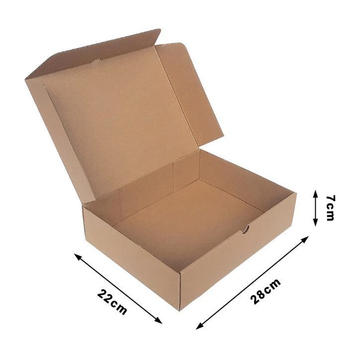 

(10 Pcs)Box Die Cut Pizza Coklat Polos 28x22x7cm Kotak Kue Brownies Potong Packaging