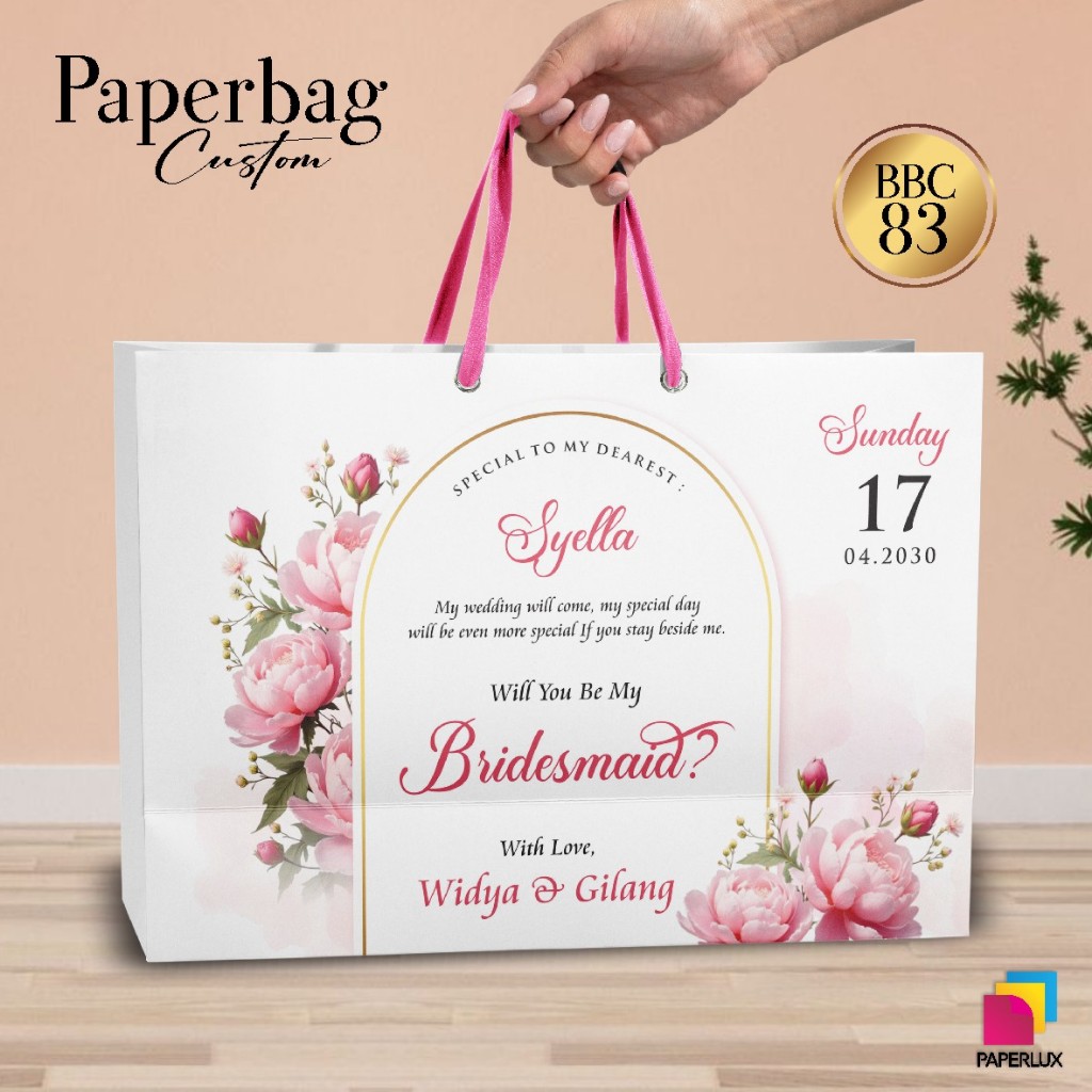 

PAPER BAG CUSTOM - TAS PAPER BAG BRIDESMAID, GROOMSMEN BBC MURAH - PAPER BAG ELEGANT FULL COLOUR