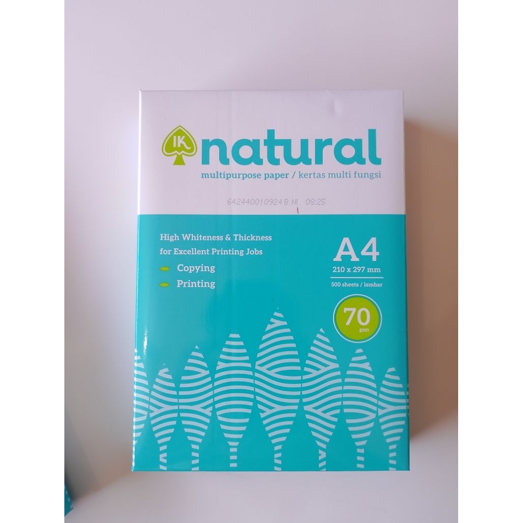 

(500 lbr) HVS 70 gr Natural A4 21x29,7 cm