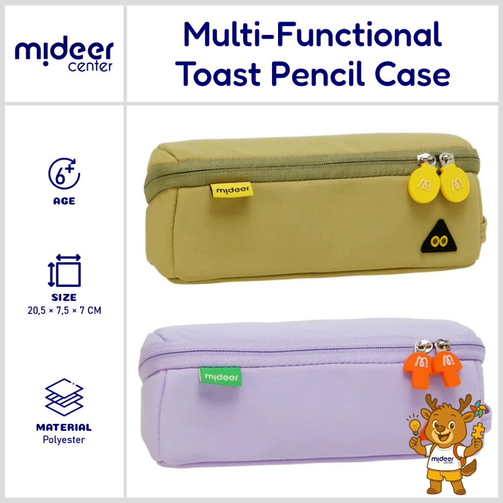 

Mideer Multi-Functional Toast Pencil Case Tempat Alat Tulis Sekolah Anak Laki-Laki Perempuan 6 Tahun