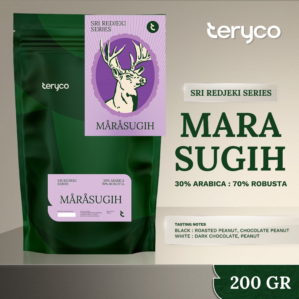 

Teryco Roasters - 1KG 200gr Marasugih 30 Arabica 70 Robusta / Sri Redjeki Series / Biji Kopi Robusta / Kopi Robusta Premium / Kopi Biji Robusta 1 kg / Kopi Blend Arabika Robusta / Kopi Susu