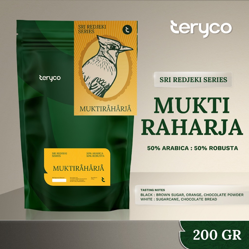 

Teryco Roasters - 1KG 200gr Muktiraharja 50 Arabica 50 Robusta / Sri Redjeki Series / Kopi Arabica Premium / Biji Kopi Robusta / Kopi Blend Arabika Robusta / House Blend Coffee / Biji Kopi Arabika
