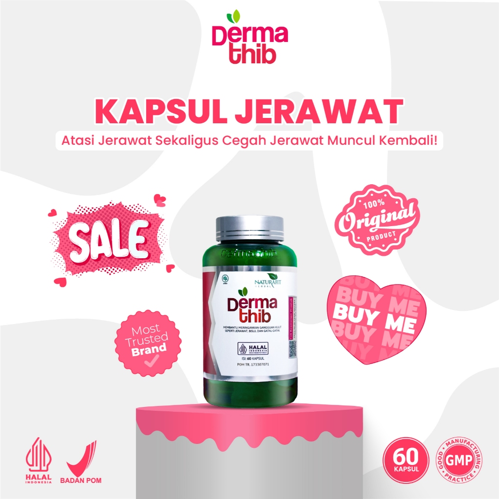 Dermathib Suplemen Bantu Atasi Bekas Jerawat & Meredakan Gatal, Jerawat Batu, Jerawat Punggung, Jera