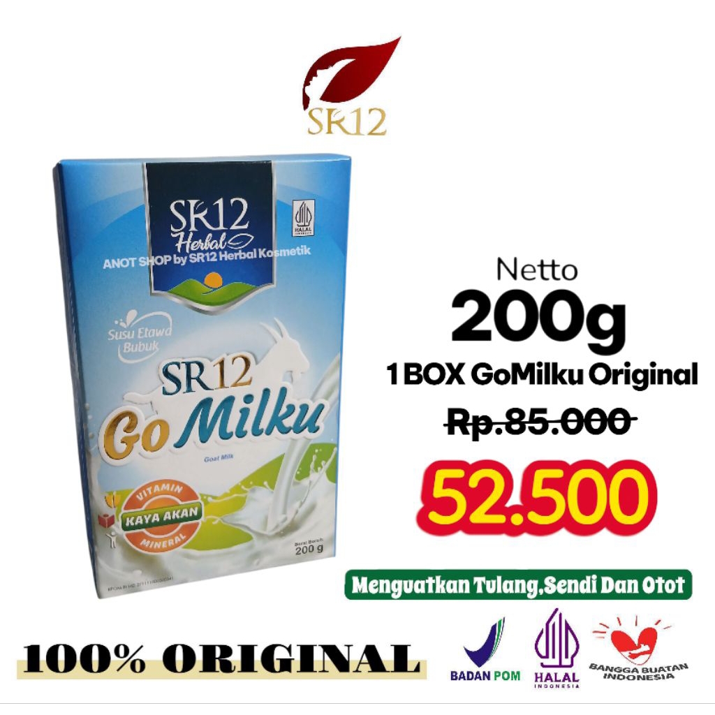 

Go Milku Original SR12 Susu Kambing Etawa BOX 200gr