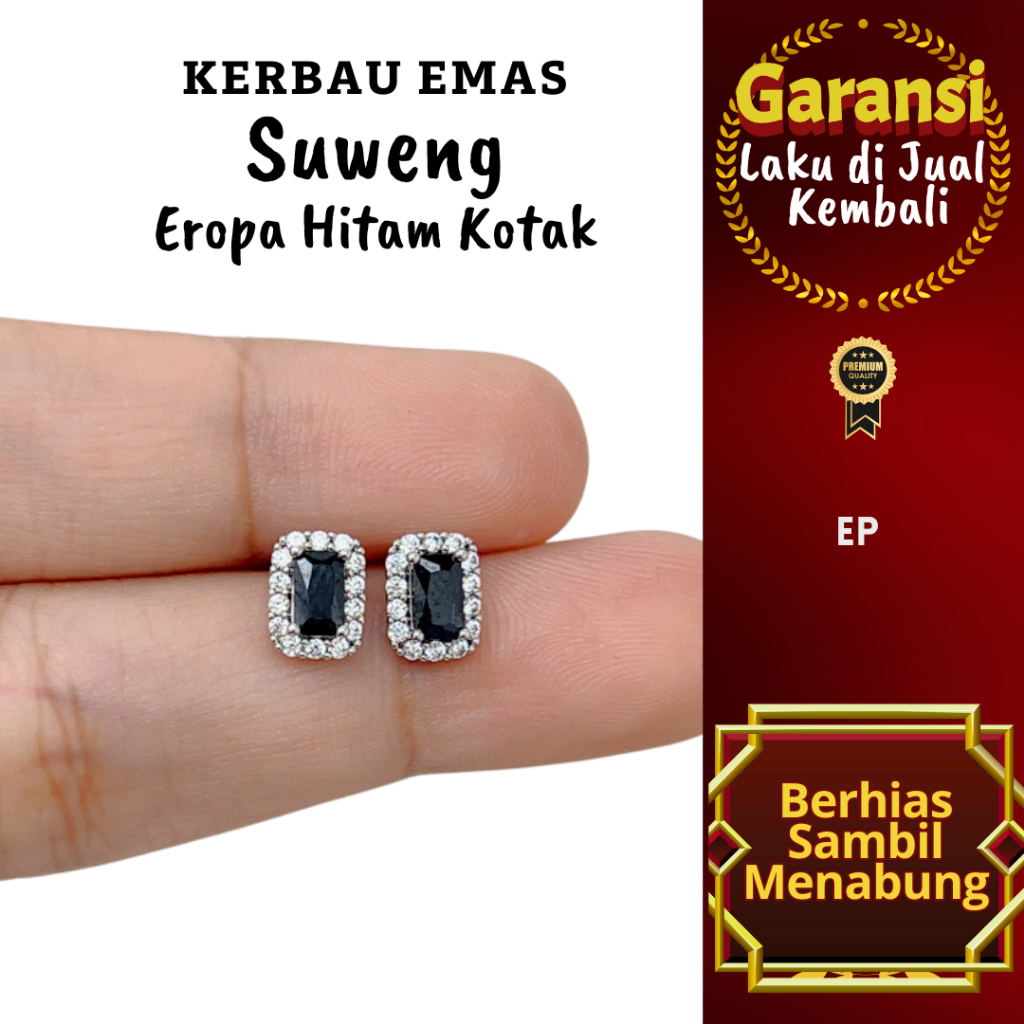 S 1005 Kerbau Emas Suweng Eropa Hitam Kotak Warna Emas Putih