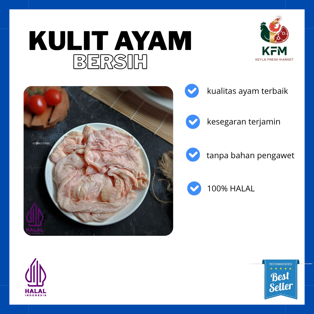 

[KFM] Kulit Ayam / Chicken Skin Kemasan 1Kg / Kulit Ayam Frozen Termurah Berkualitas