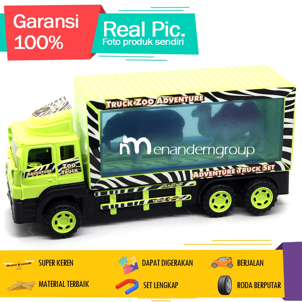 Mainan Anak Mobil Mobilan Truk Kontainer Truk Besar Seri Kebun Binatang Animal