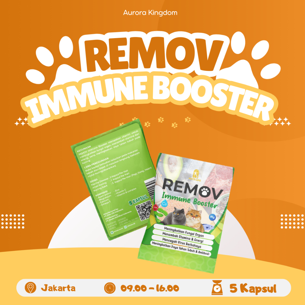 REMOV Vitamin Kucing Immune Booster 5 Kapsul