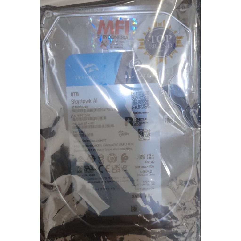 Harddisk 8Tb Seagate Skyhawk Ai MFI HDD 8TB Garansi Resmi 3 Tahun