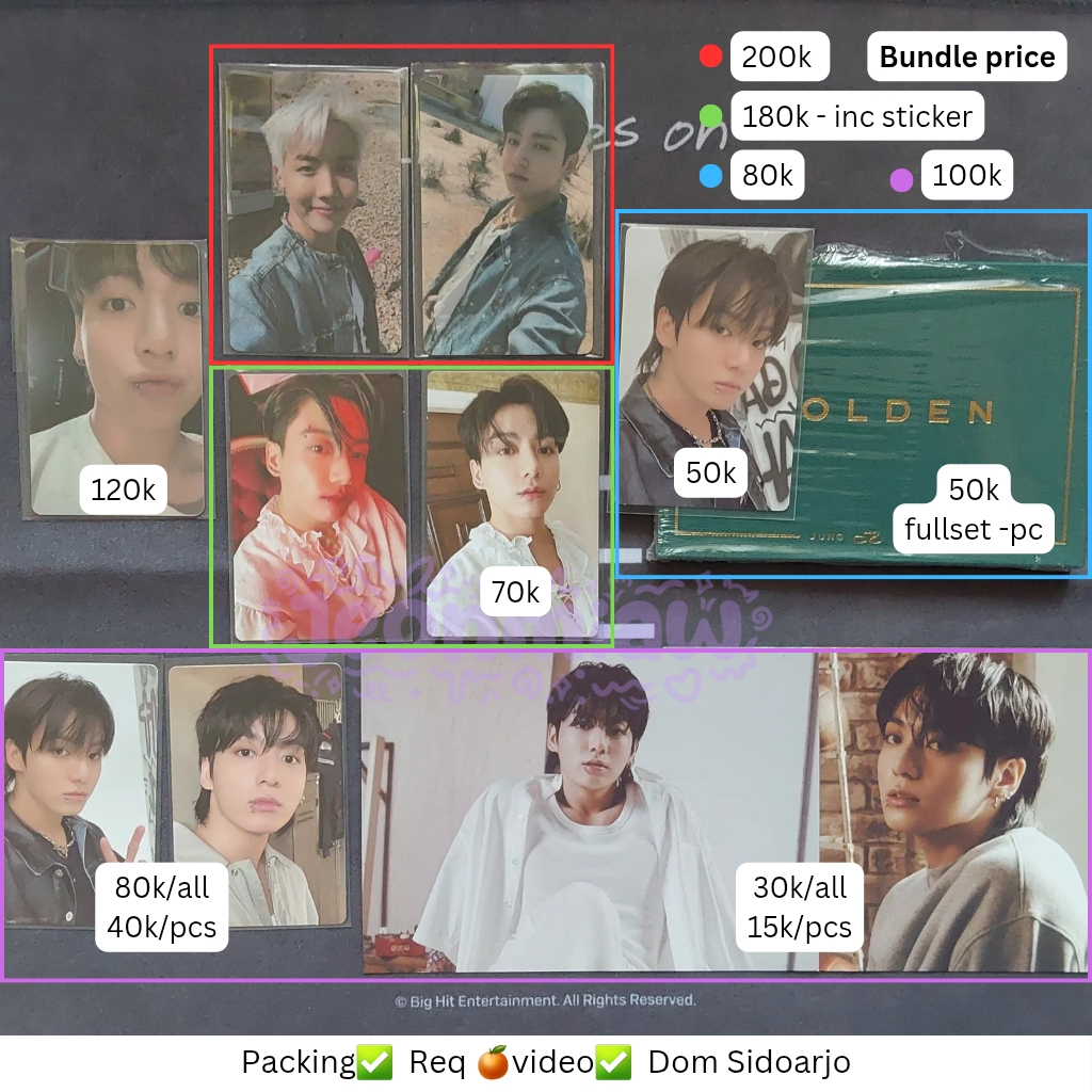 BTS JUNGKOOK JK PHOTOCARD PC GOLDEN POB LUCKY DRAW LD BUTTER PHOTOFOLIO ALBUM WEVERSE POSTCARD
