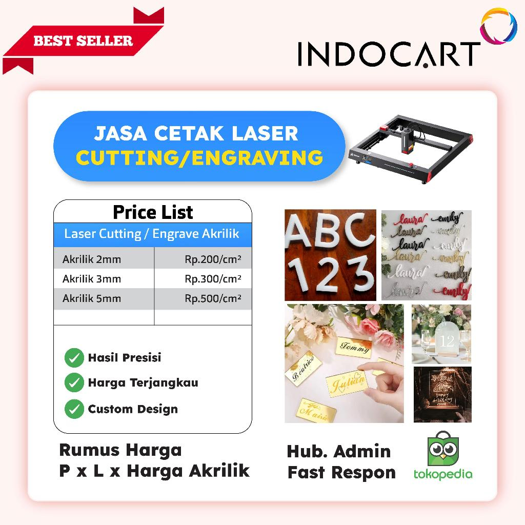 Jasa Cetak Laser Cutting & Engraving Akrilik