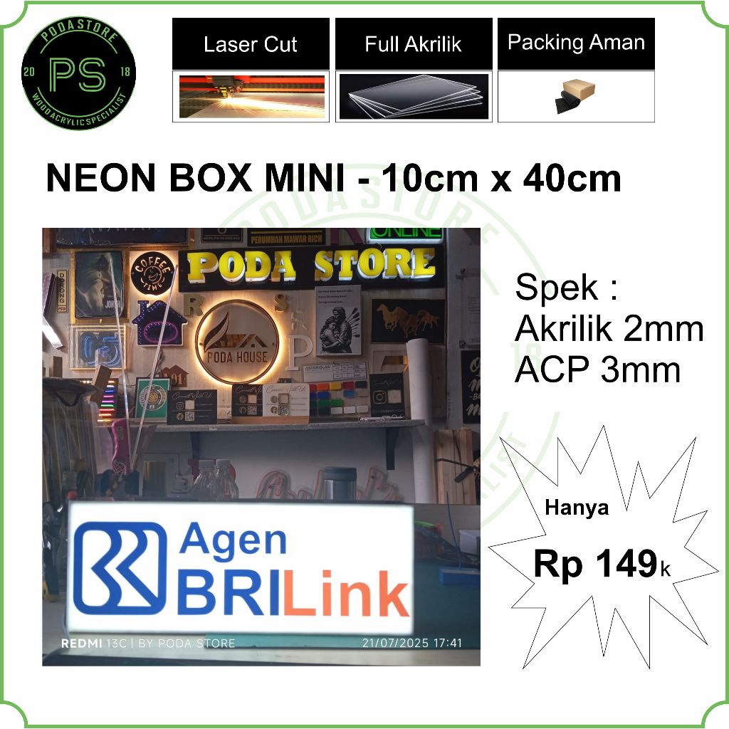Neon Box Mini BRILINK DANA OVO Promo 15x40cm