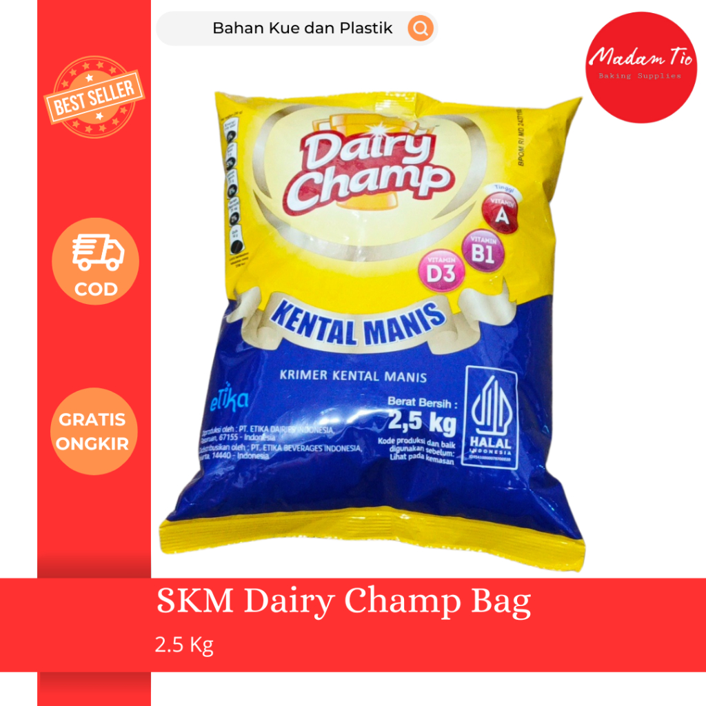 

Susu Kental Manis Dairy Champ Bag 2.5kg 1pcs