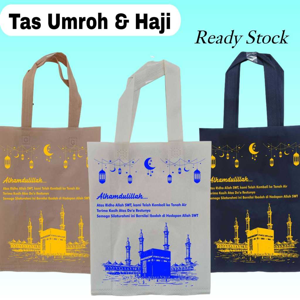 

(isi 12 PCS) Tas Spunbond Tas Souvenir Haji & Umroh uk 30x40 / BISA PILIH WARNA