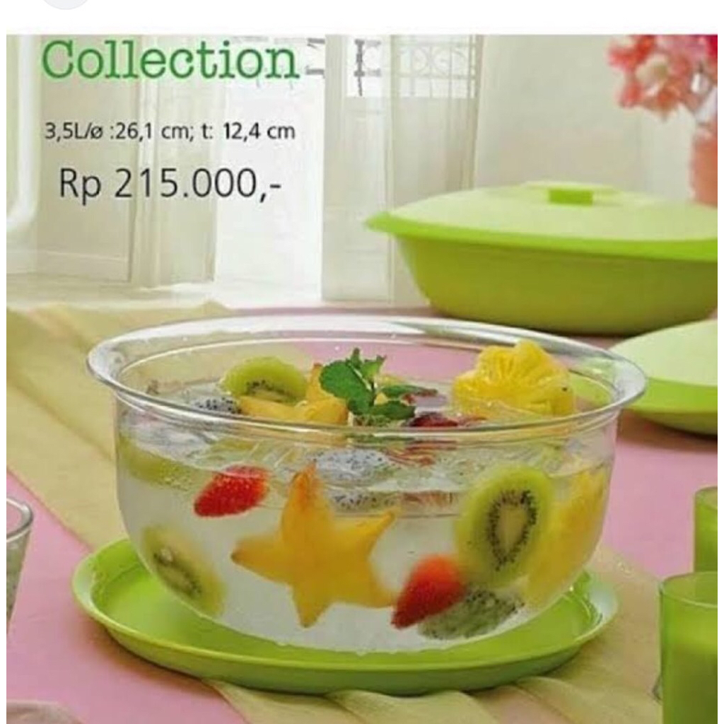 tupperware ori wadah es buah suguhan tamu tutup saji nampan