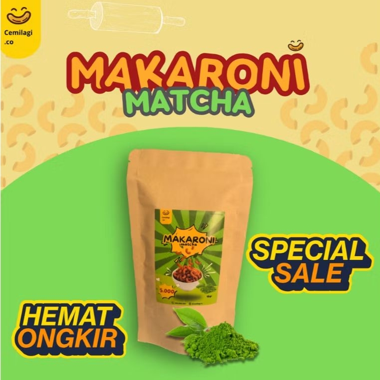 

Cemilagi.co | Makaroni Matcha Premium 65gr | Eco Packaging