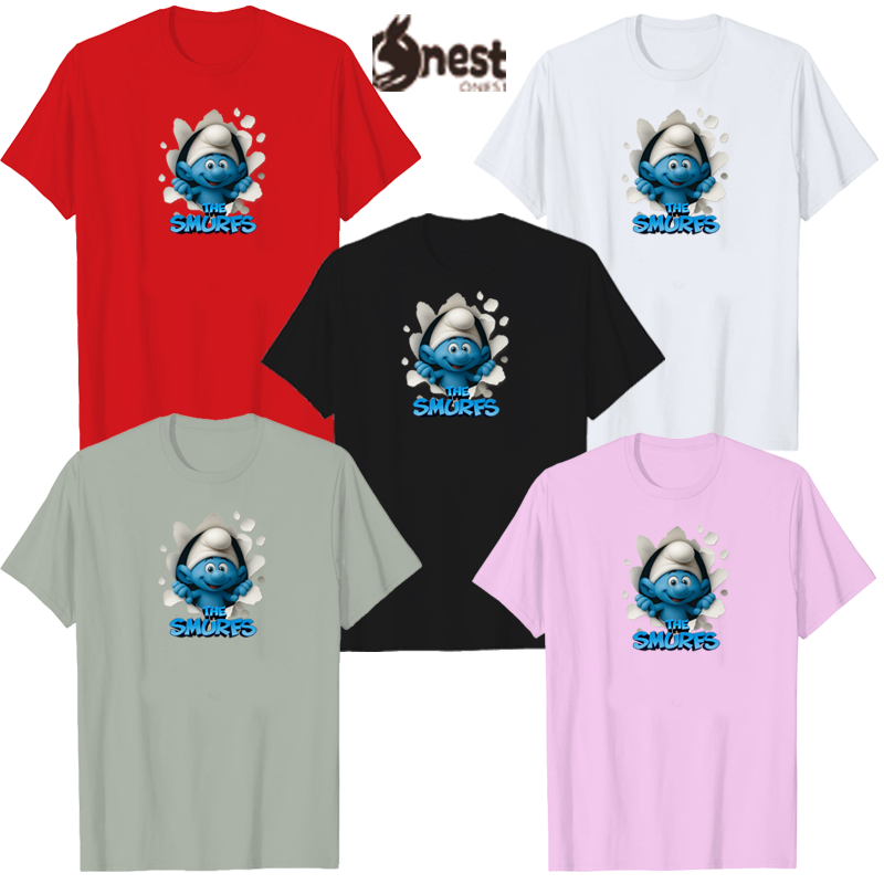 Kaos Wanita Dewasa Lengan Pendek Smurfs Baju Atasan Perempuan Abg Remaja