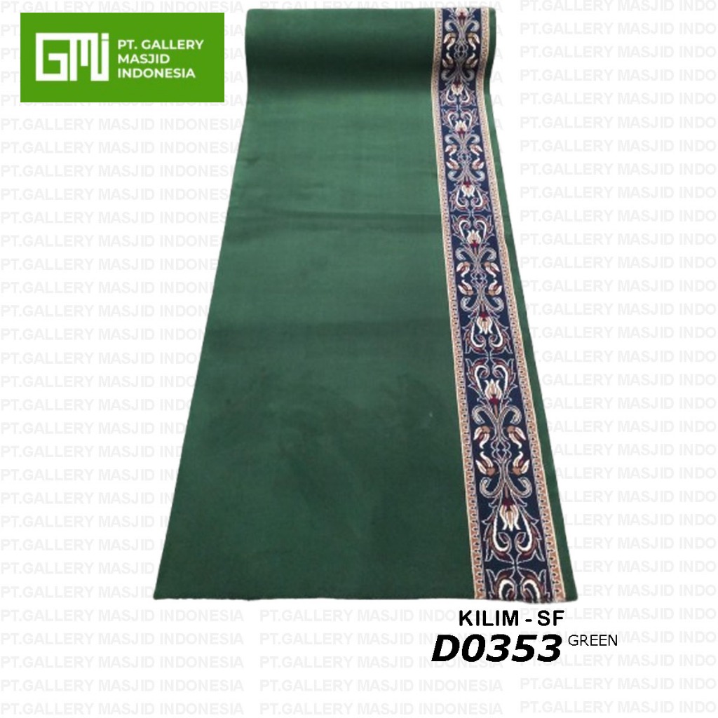 PT. GMI - Karpet Mesjid Tebal Empuk Tebal  20mm Kilim Hijau / Merah Polos / Sajadah Masjid Roll