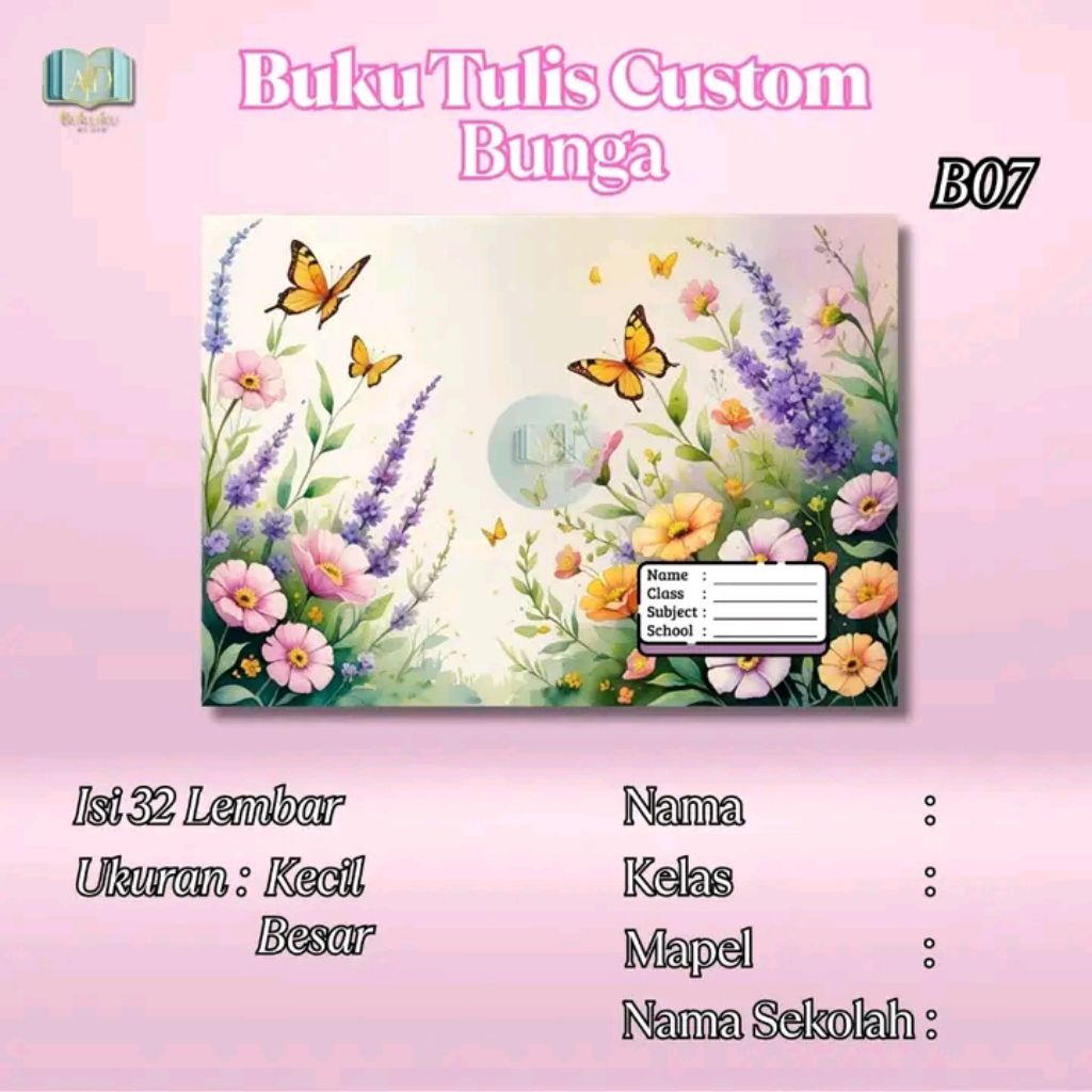 

Buku Tulis Custom Bunga