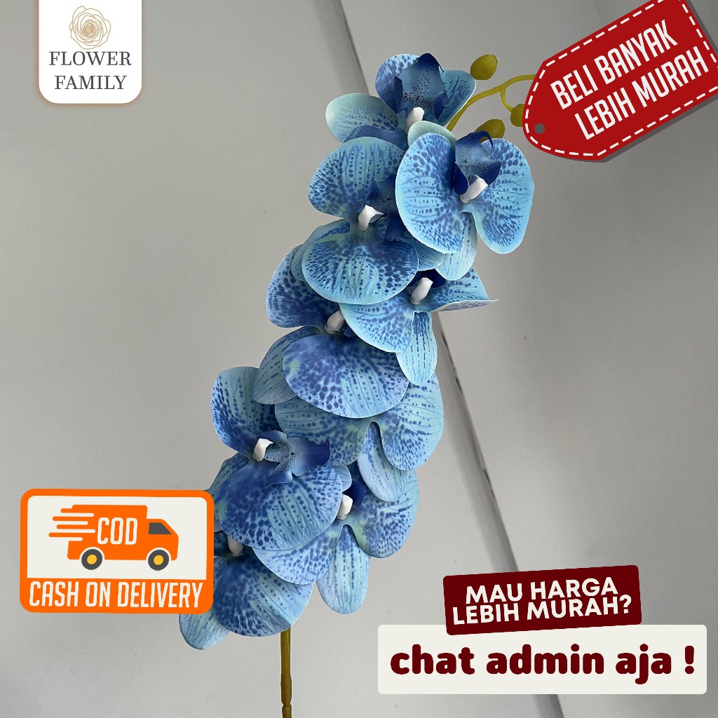 Flower Family - Anggrek 9K Besar Artificial / Bunga Anggrek BESAR / Anggrek Wedding / Anggrek Palsu 