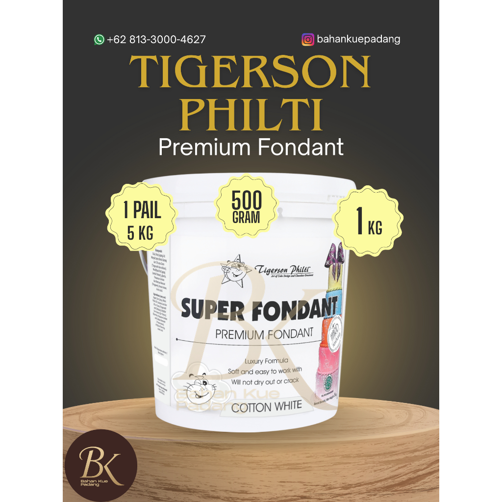 

Tigerson Fondant Kemasan 5 kg dan Repack 1kg / Fondant Tigerson