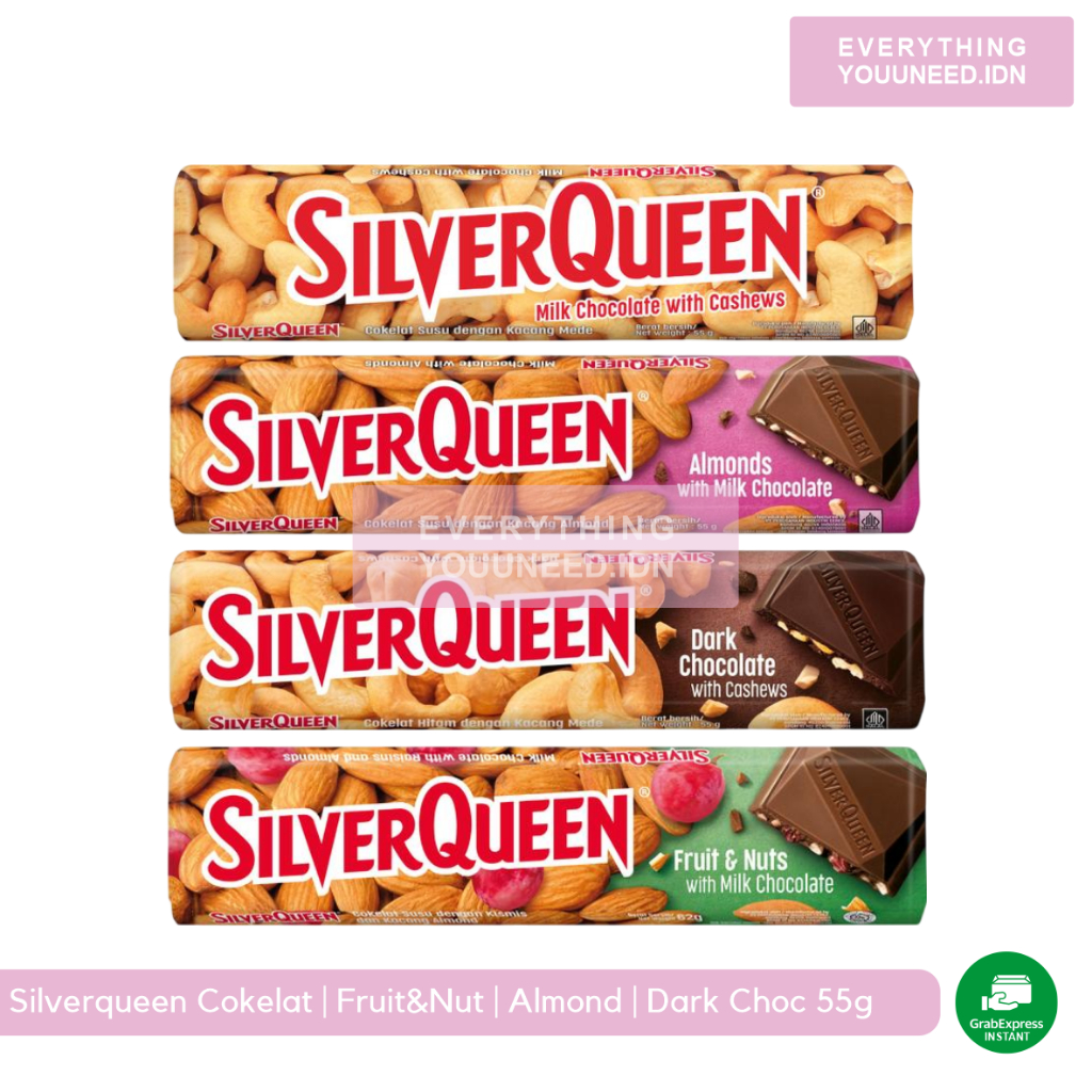 

Silverqueen Cokelat | Dark Choco | Fruit & Nut | Almond 55g