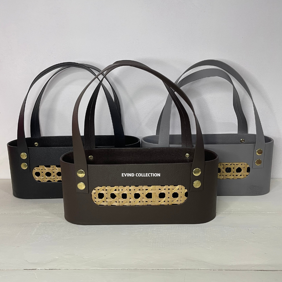 Tas Wanita Anyaman Bambu Tas Rinjing Kulit Sintetis