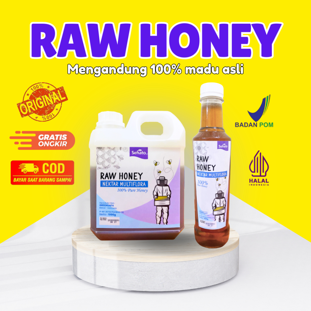 

RAW HONEY Nektar Multiflora 500gr 1kg | 100% Madu Murni tanpa campuran