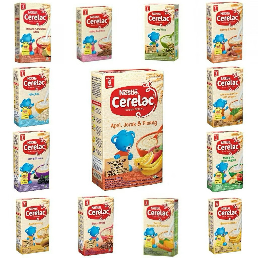 NESTLE CERELAC BUBUR BAYI 120 GR / Bubur Bayi 6+ 8+ / Bubur Bayi Nestle