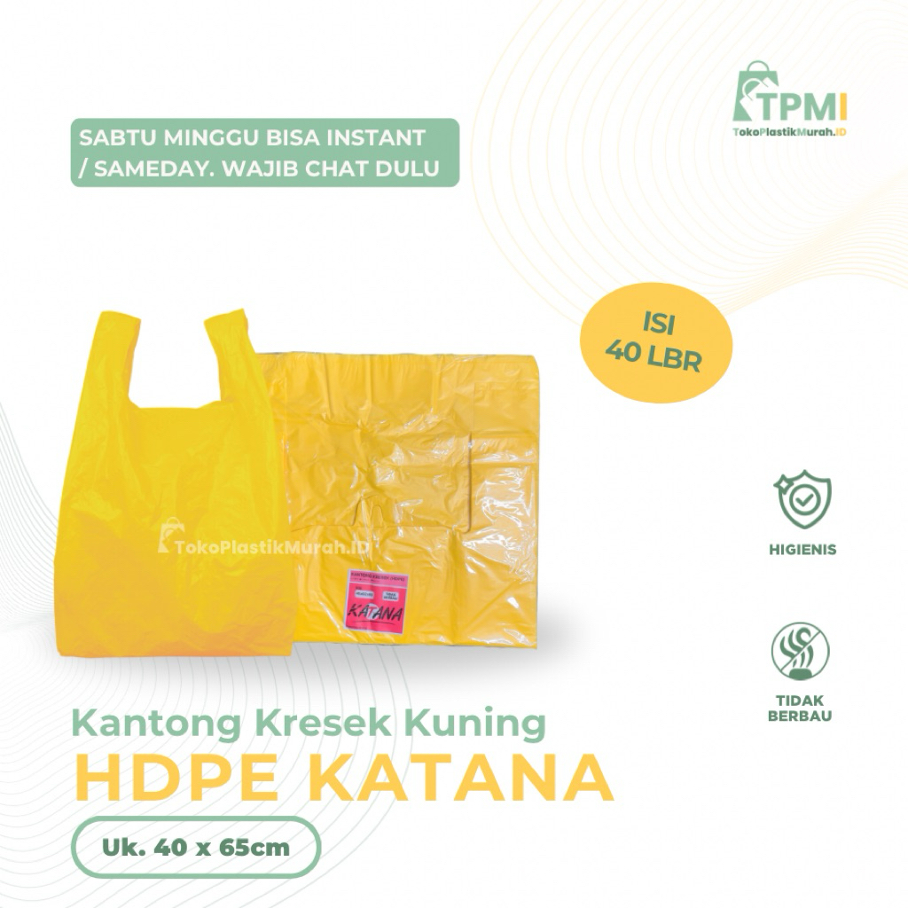 [BISA INSTANT] KRESEK KUNING HDPE KATANA | KANTONG KRESEK KUNING | KRESEK KUNING KATANA | KRESEK HD