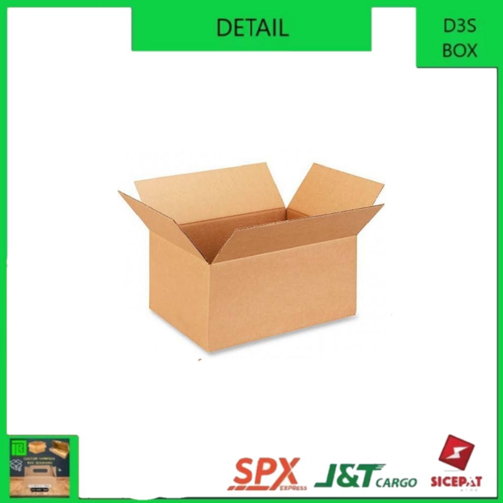 

Kardus kemasan ukuran 17,5 X12,5X6 bahan singgel wall polos luar dalam