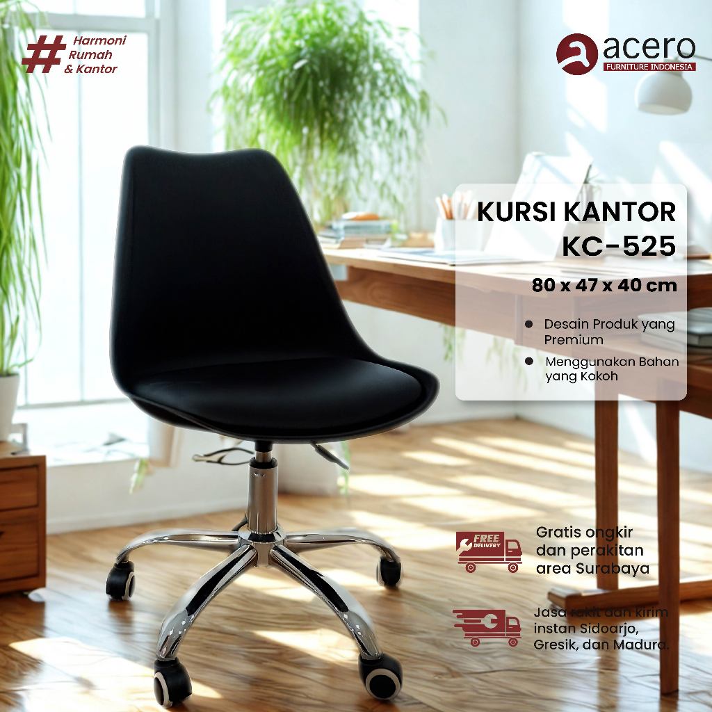 Acero Furniture KC-525 Series | Kursi Kantor I Kursi Cafe I kursi Cafe Beroda | Kursi Kantor Putar |