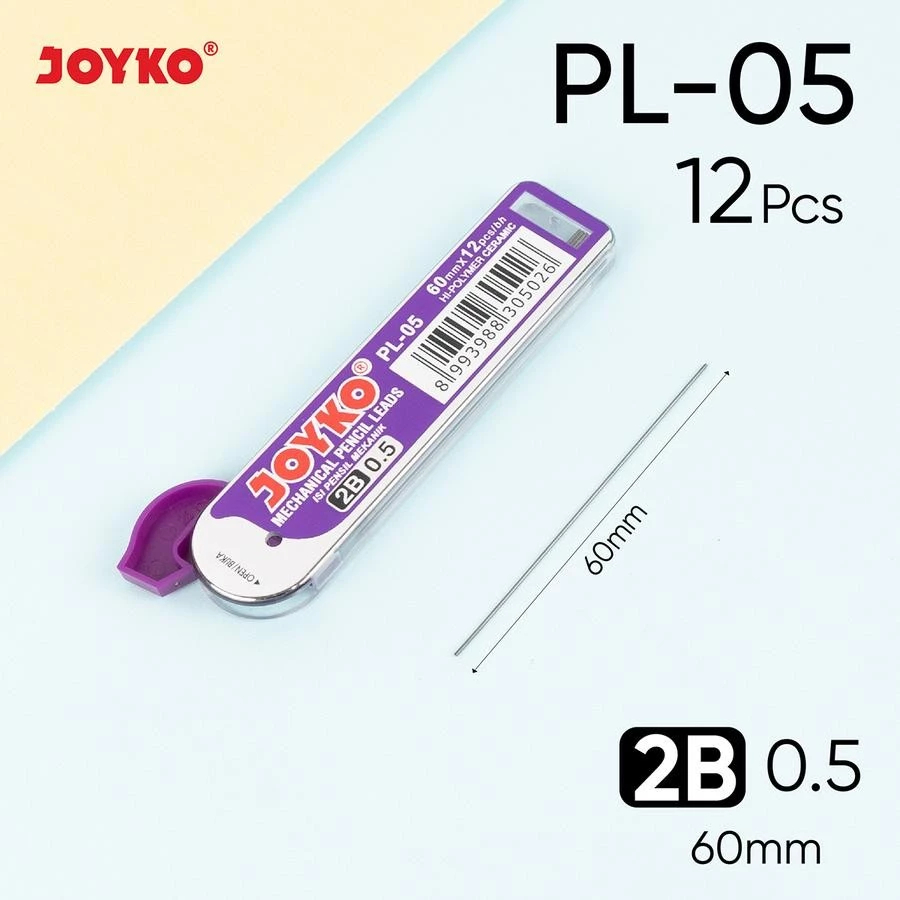 

Isi Pensil Mekanik Cetek / Mechanical pencil leads 2B / 0.5 mm JOYKO PL-05 Refill 1 TUBE