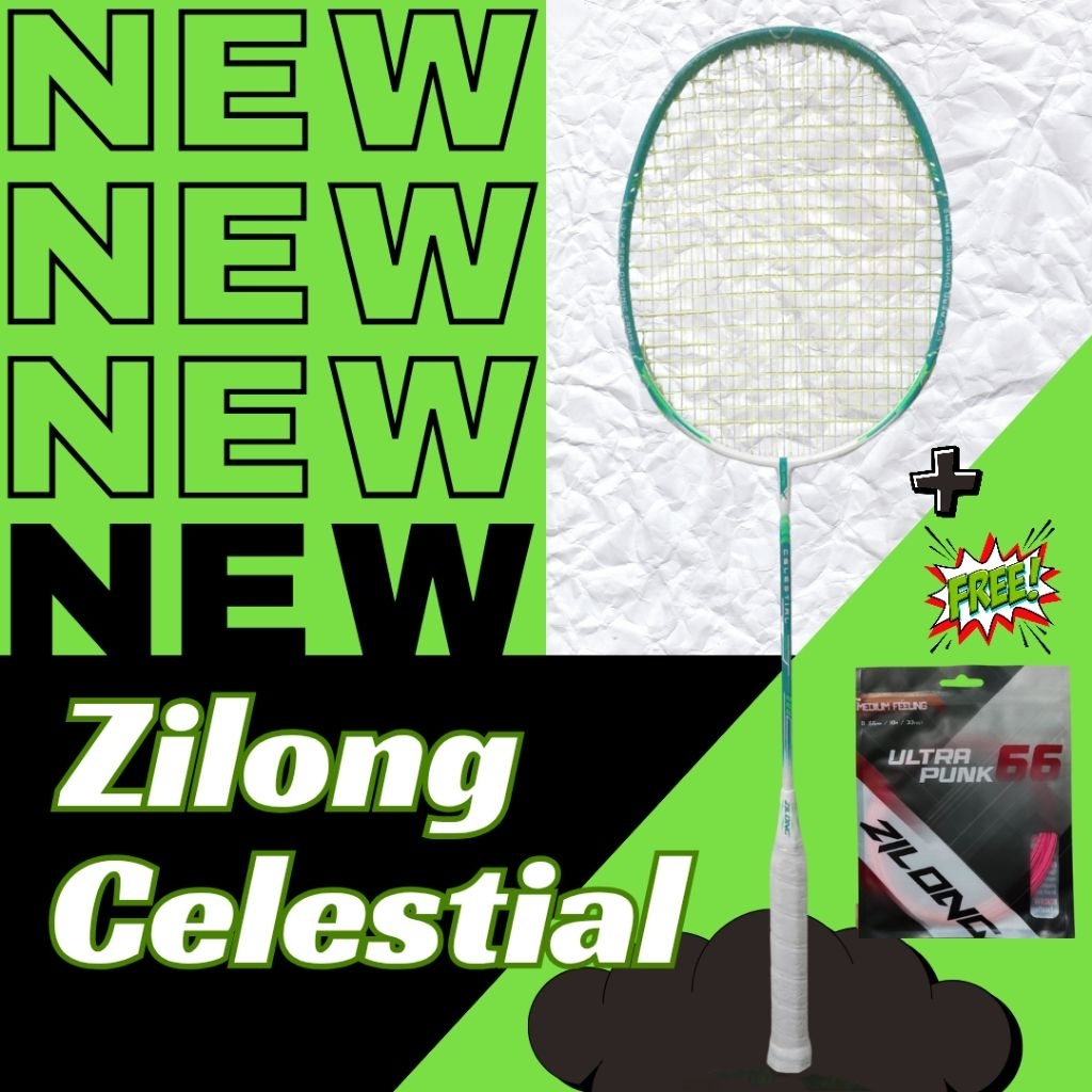 RAKET BADMINTON ZILONG CELESTIAL + FREE SENAR ZILONG ULTRA PUNK 66 (Boleh Request untuk disenarin)