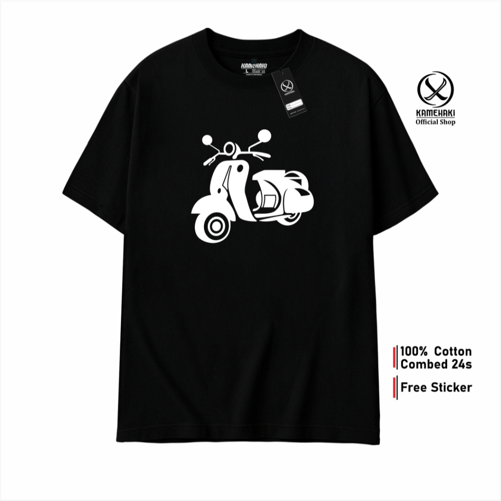 KAMEHAKI Kaos VESPA Calssic / Kaos Komunitas Vespa / Baju Distro Pria Wanita / Kaos Otomotif / Kaos 