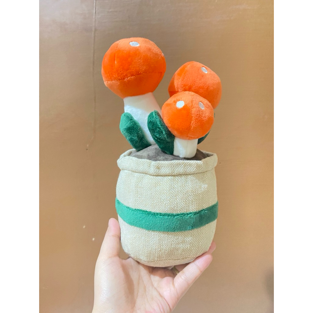 Boneka Karakter Tanaman Jamur size 14x25cm / Boneka Bentuk Tanaman / Boneka Tanaman Jamur / Boneka P