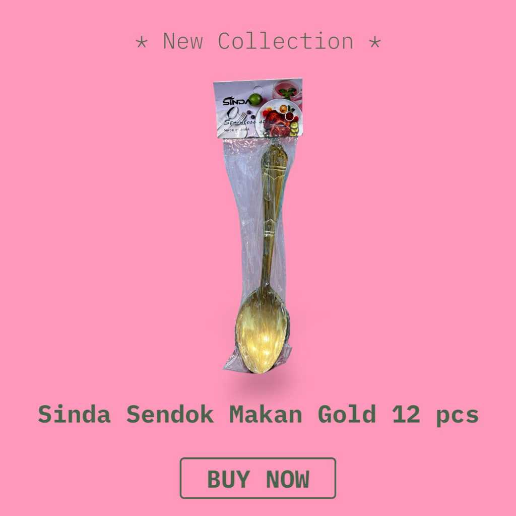 Sendok Makan Stainless Isi 12 pcs Warna Emas Gold Premium