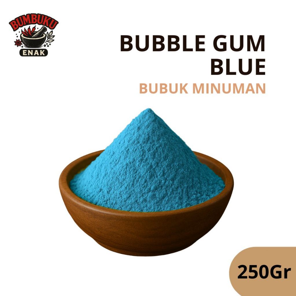 

Bubuk Minuman Rasa Bubble Gum Blue 250gr – Powder Minuman Manis Ceria untuk Anak, Cafe & Jualan
