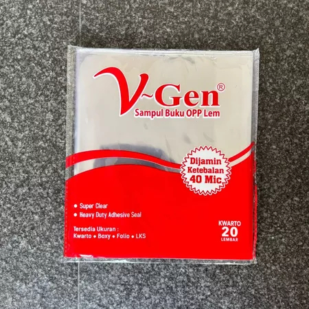 

- Sampul Plastik OPP Seal Buku Kuarto V-Gen Sampul Buku OPP Lem KWARTO 20 LEMBAR