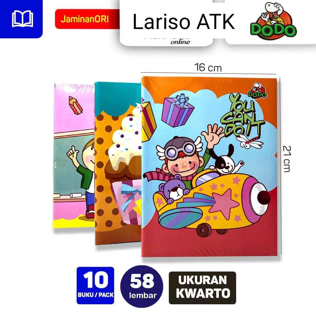 

(1 PAK) Buku Tulis DODO By Sidu Isi 58 Lembar (Isi 10 Buku)