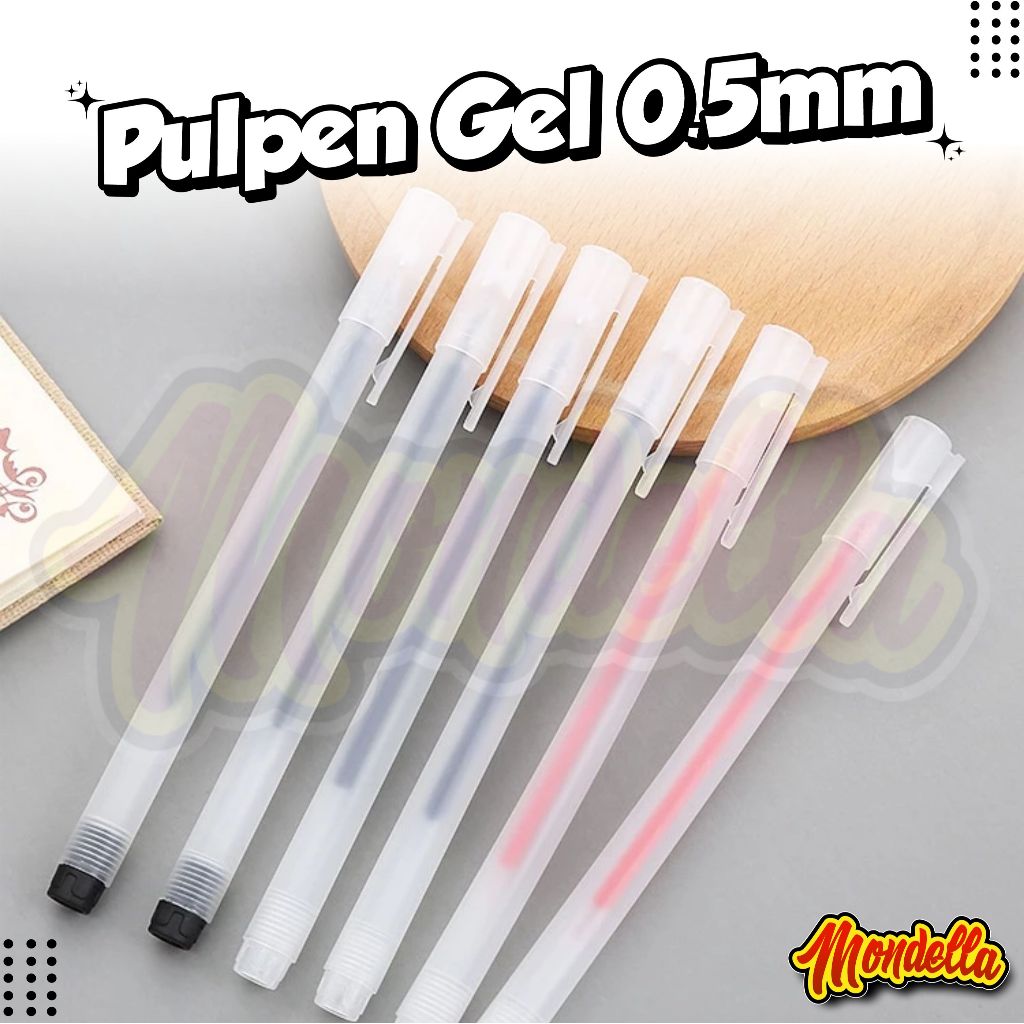 

Pulpen Gel 0.5mm Bolpoin Pena Pulpen Tinta Gel Cair Pena Transparant Pen Gel MONDELLA