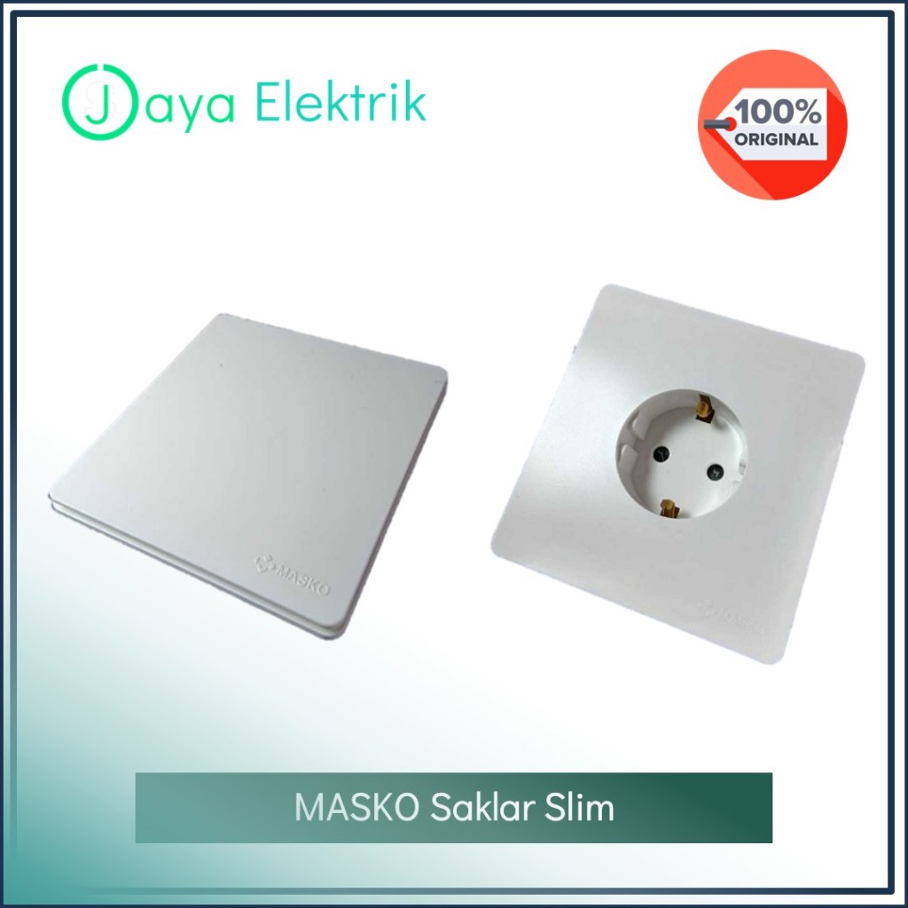 [PROMO] MASKO Saklar Engkel Stop Kontak Slim Tanam Minimalis Modern - Stopkontak Tipis
