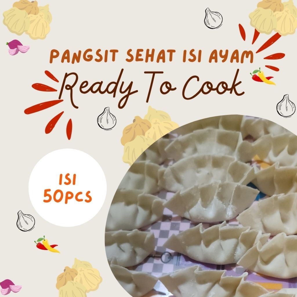 

Pangsit Isi Ayam Frozen 50pcs Gyoza isi ayam Frozen 50pcs