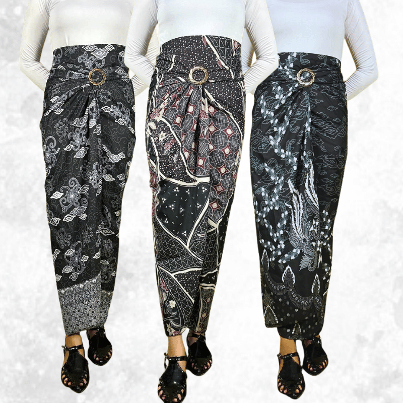 Rok Lilit Songket Batik Biru Modern – Bawahan Kebaya Kondangan & Wisuda untuk Wanita