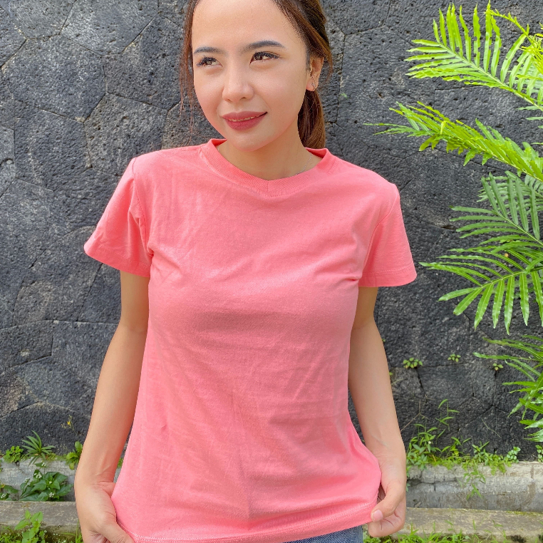 KAOS | BAJU | ATASAN | CROP TOP | BAJU CROP TOP WANITA KERAH-V | CROP TOP WANITA WARNA PINK | LUXELO